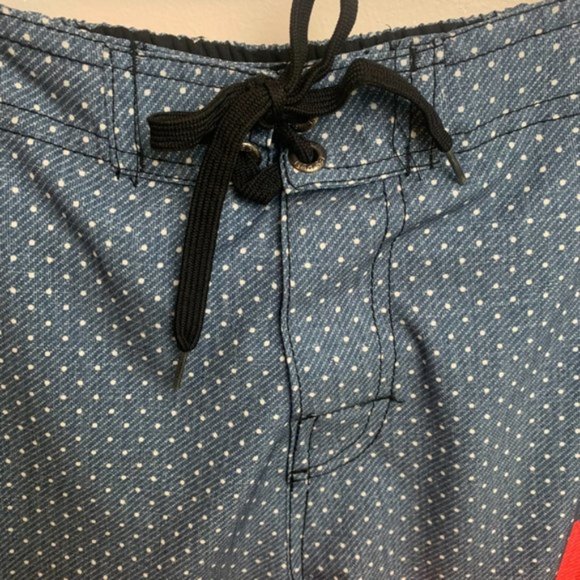 B. Split Red & Blue Colorblock Swim Trunks - Picture 5 of 6